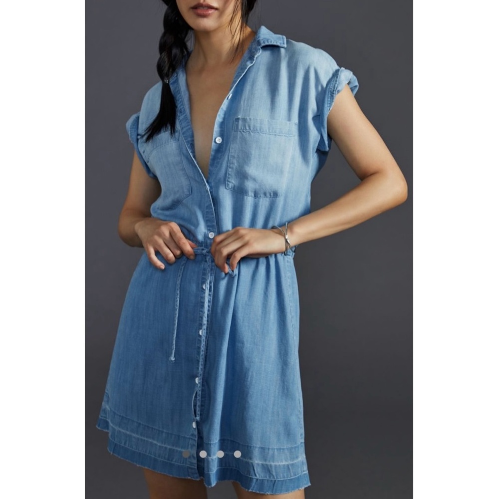 Cloth & Stone Cinched waist Mini Shirtdress